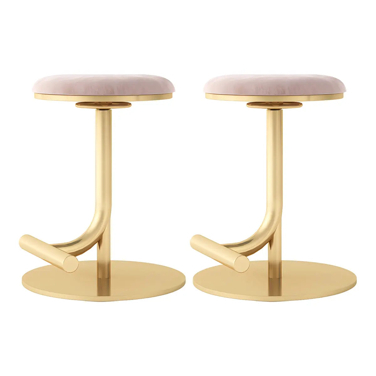 Minimalist Colorful Round Metal Adjustable Bar Stool Image - 21