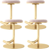 Minimalist Colorful Round Metal Adjustable Bar Stool Image - 22
