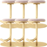 Minimalist Colorful Round Metal Adjustable Bar Stool Image - 23