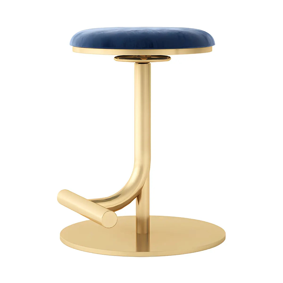 Minimalist Colorful Round Metal Adjustable Bar Stool Image - 25