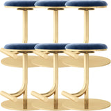 Minimalist Colorful Round Metal Adjustable Bar Stool Image - 28