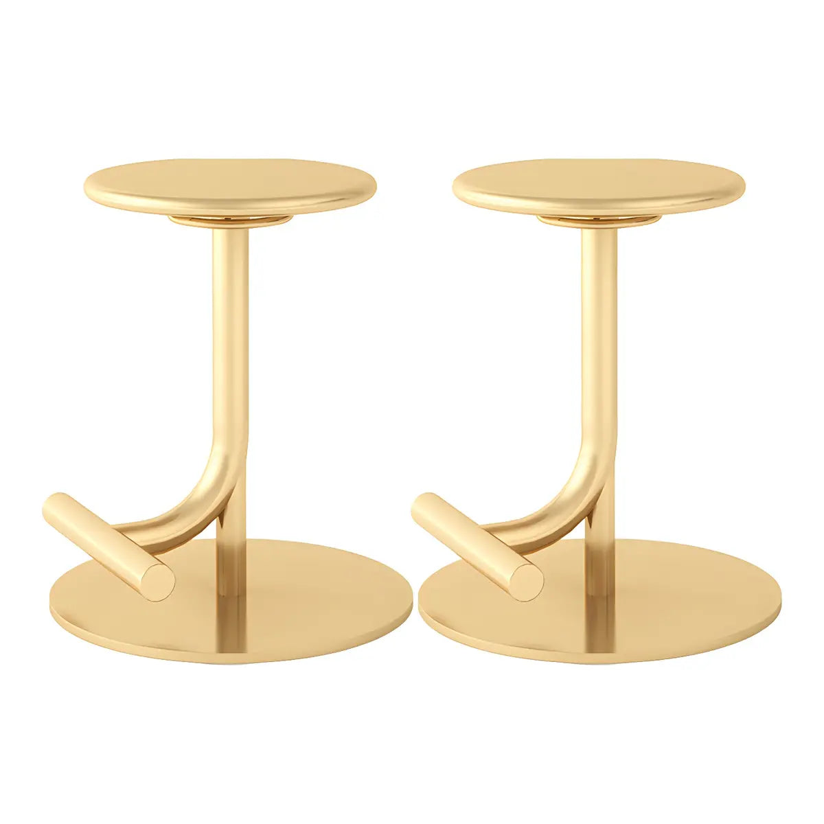 Minimalist Colorful Round Metal Adjustable Bar Stool Image - 3