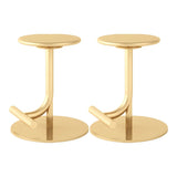 Minimalist Colorful Round Metal Adjustable Bar Stool Image - 3