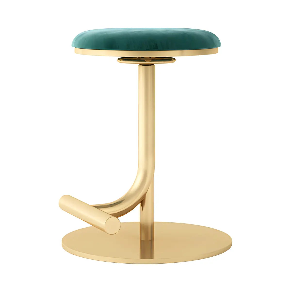 Minimalist Colorful Round Metal Adjustable Bar Stool Image - 30