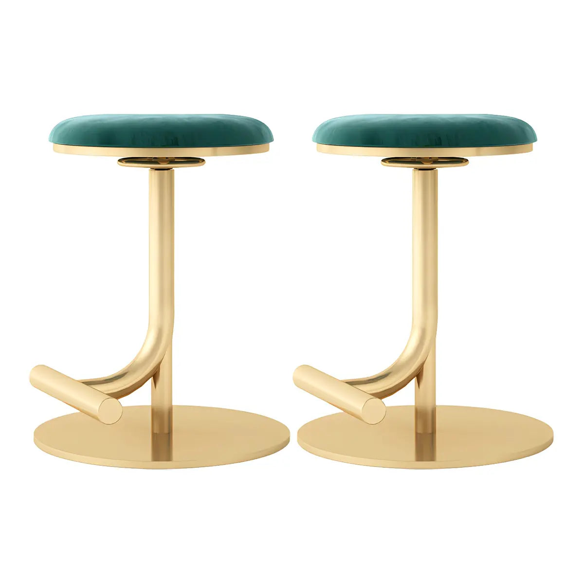 Minimalist Colorful Round Metal Adjustable Bar Stool Image - 31
