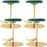 Minimalist Colorful Round Metal Adjustable Bar Stool Image - 32