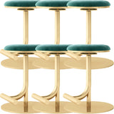 Minimalist Colorful Round Metal Adjustable Bar Stool Image - 33