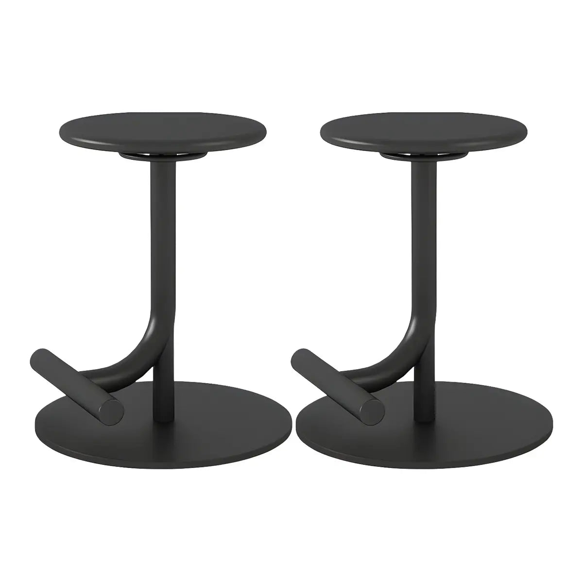 Minimalist Colorful Round Metal Adjustable Bar Stool Image - 36