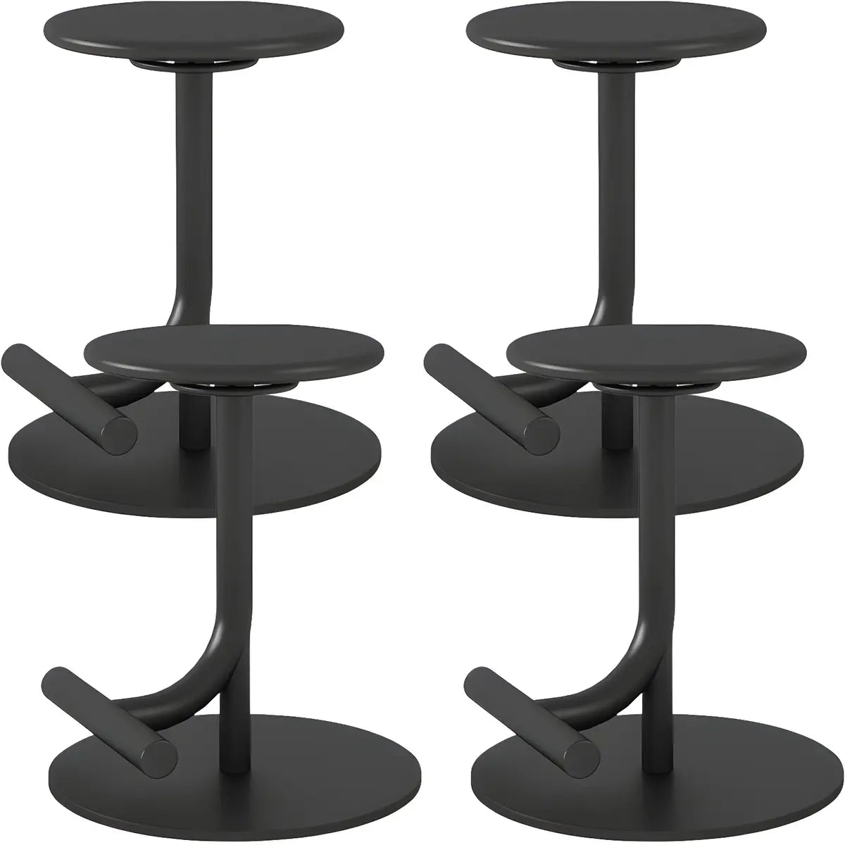 Minimalist Colorful Round Metal Adjustable Bar Stool Image - 37