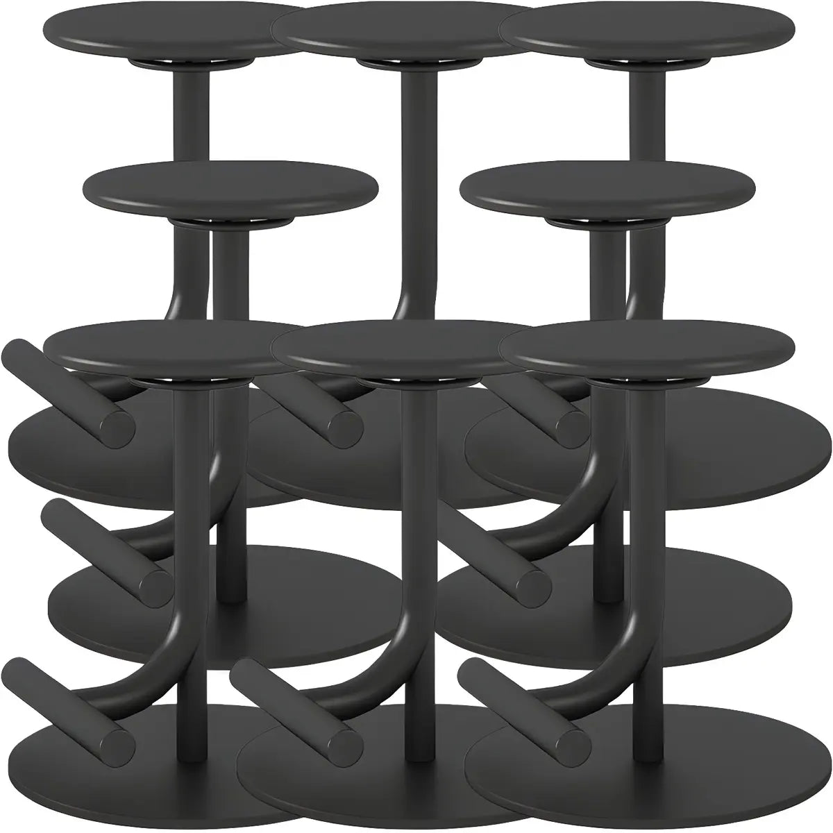 Minimalist Colorful Round Metal Adjustable Bar Stool Image - 39