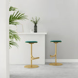 Minimalist Colorful Round Metal Adjustable Bar Stool Image - 4
