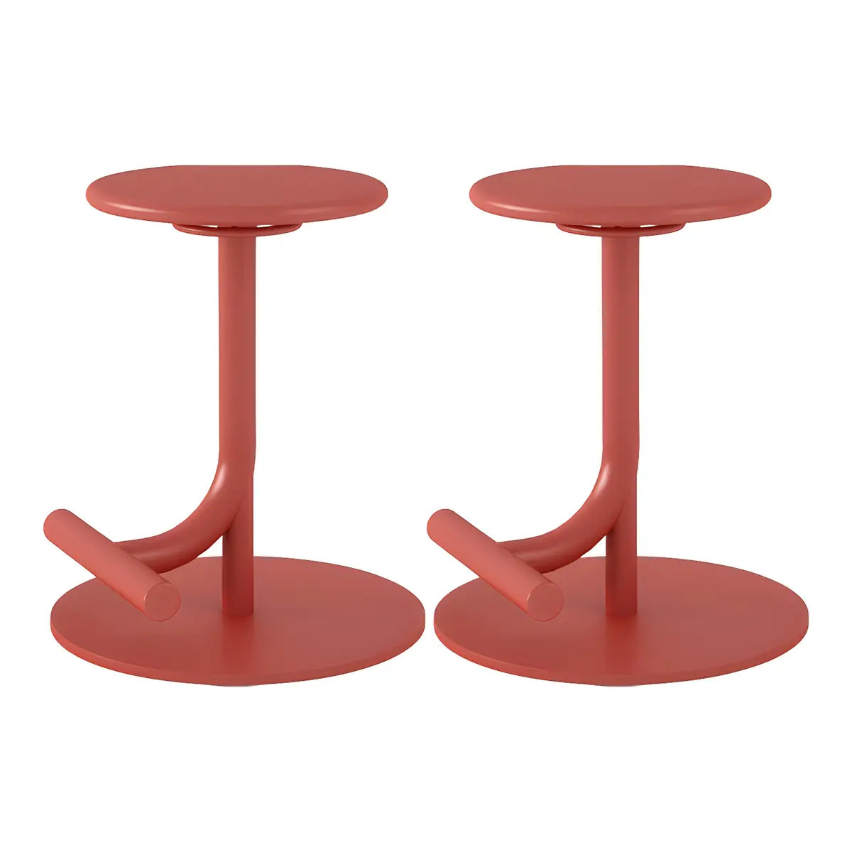 Minimalist Colorful Round Metal Adjustable Bar Stool Image - 41