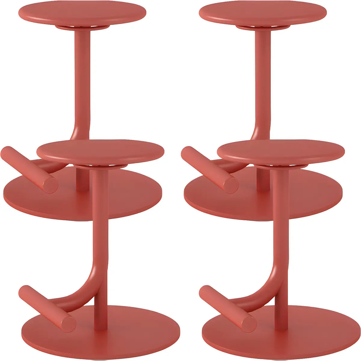 Minimalist Colorful Round Metal Adjustable Bar Stool Image - 42