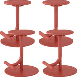 Minimalist Colorful Round Metal Adjustable Bar Stool Image - 42