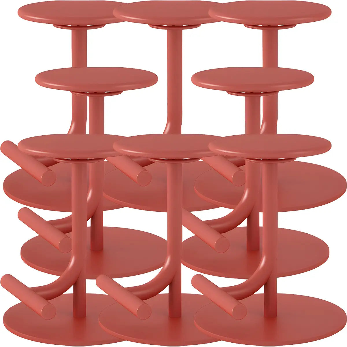 Minimalist Colorful Round Metal Adjustable Bar Stool Image - 44