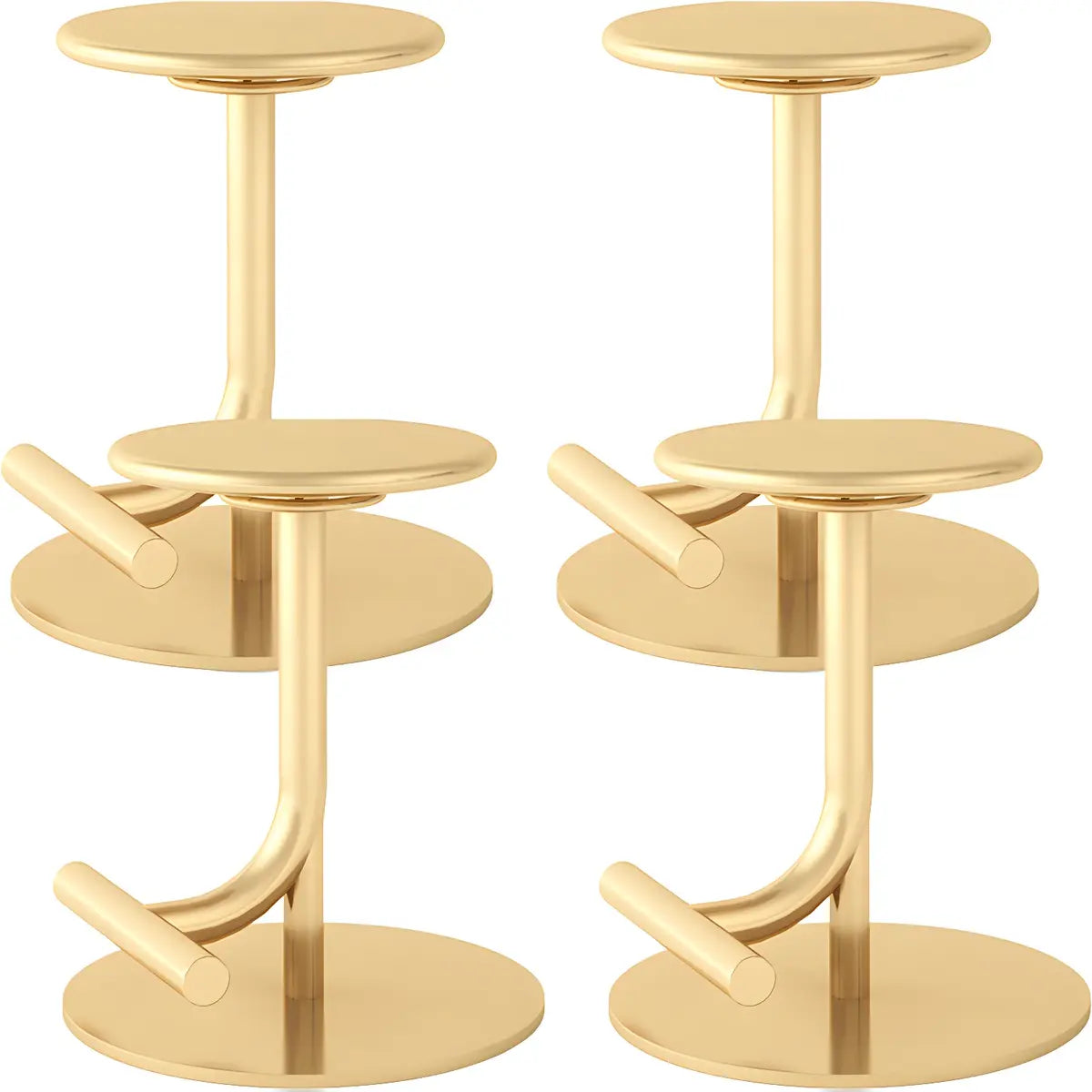 Minimalist Colorful Round Metal Adjustable Bar Stool Image - 5