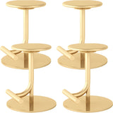 Minimalist Colorful Round Metal Adjustable Bar Stool Image - 5