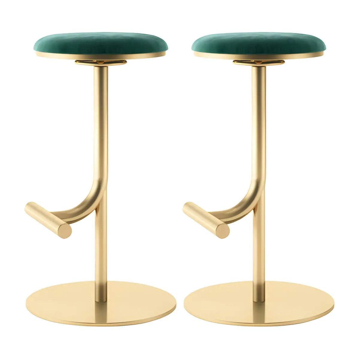 Minimalist Colorful Round Metal Adjustable Bar Stool Image - 56