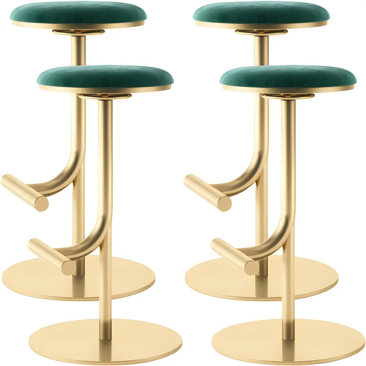 Minimalist Colorful Round Metal Adjustable Bar Stool Image - 57