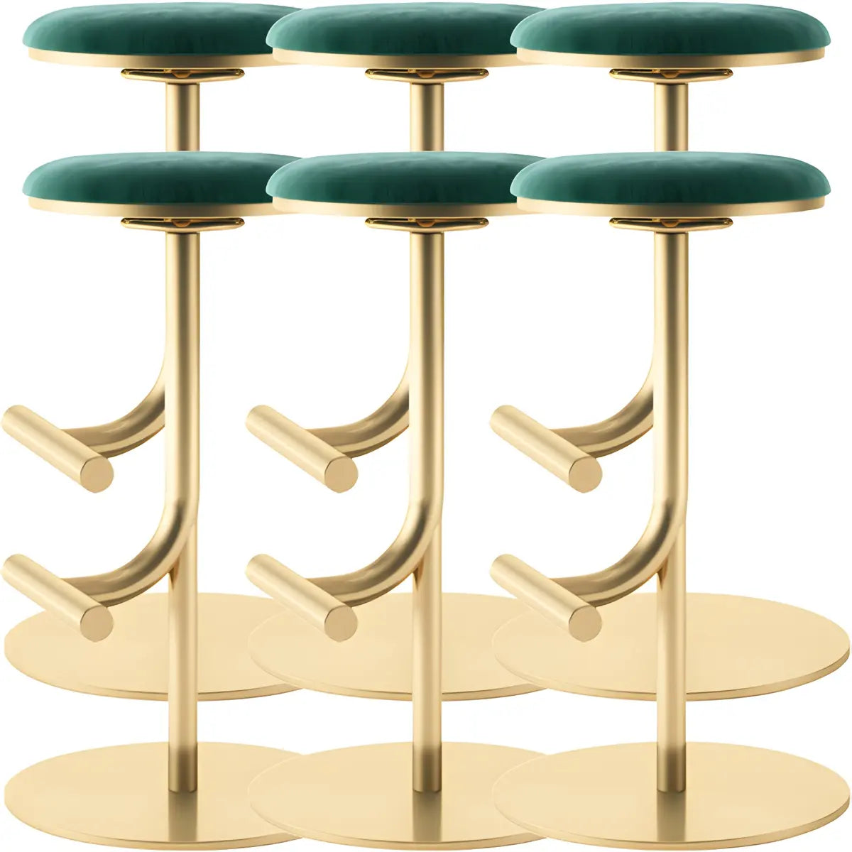 Minimalist Colorful Round Metal Adjustable Bar Stool Image - 58