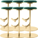 Minimalist Colorful Round Metal Adjustable Bar Stool Image - 58