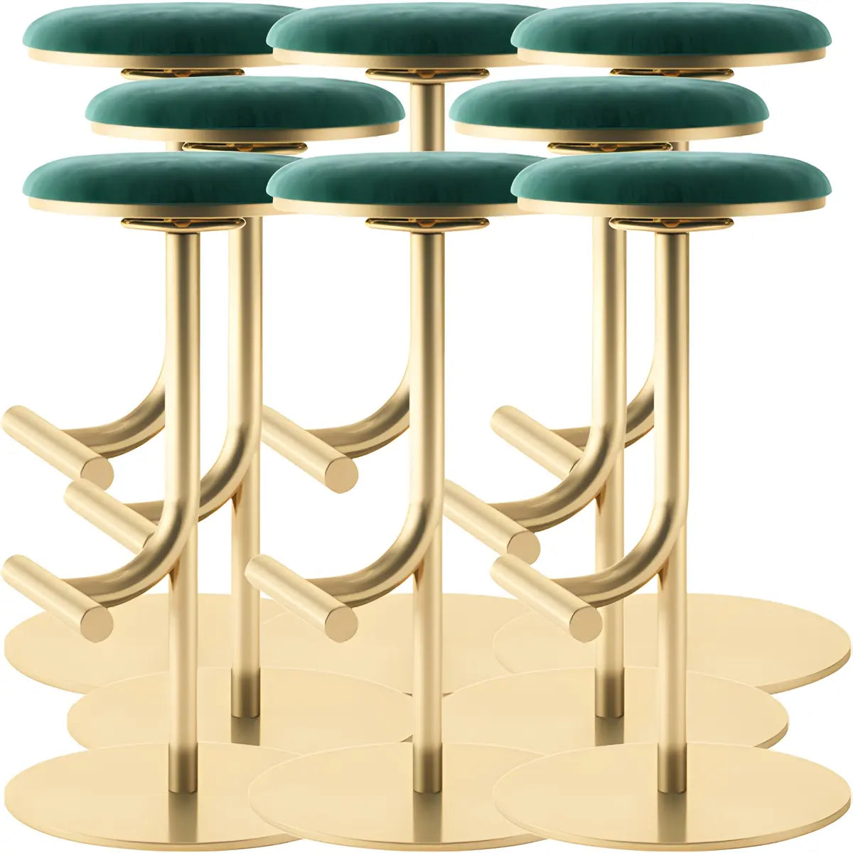 Minimalist Colorful Round Metal Adjustable Bar Stool Image - 59