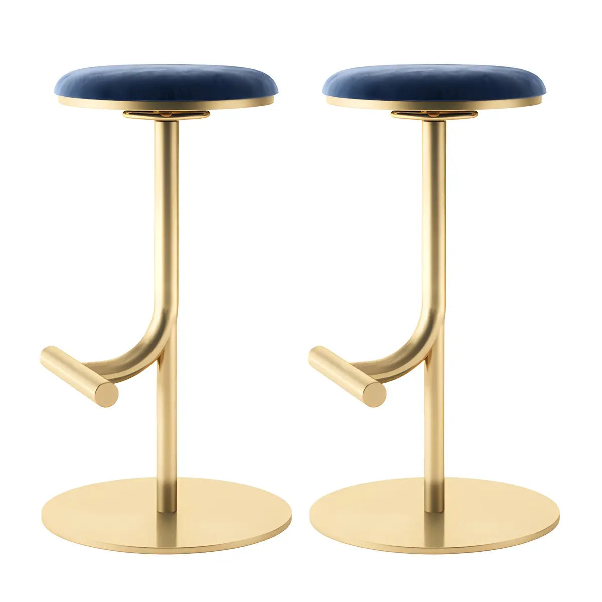 Minimalist Colorful Round Metal Adjustable Bar Stool Image - 61