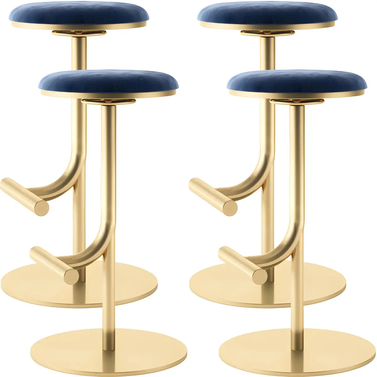 Minimalist Colorful Round Metal Adjustable Bar Stool Image - 62
