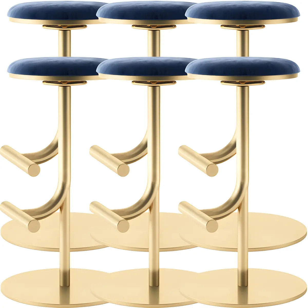 Minimalist Colorful Round Metal Adjustable Bar Stool Image - 63