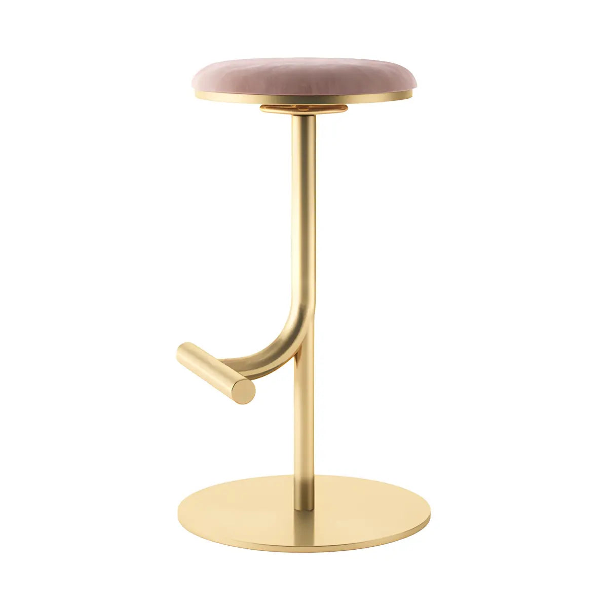 Minimalist Colorful Round Metal Adjustable Bar Stool Image - 65