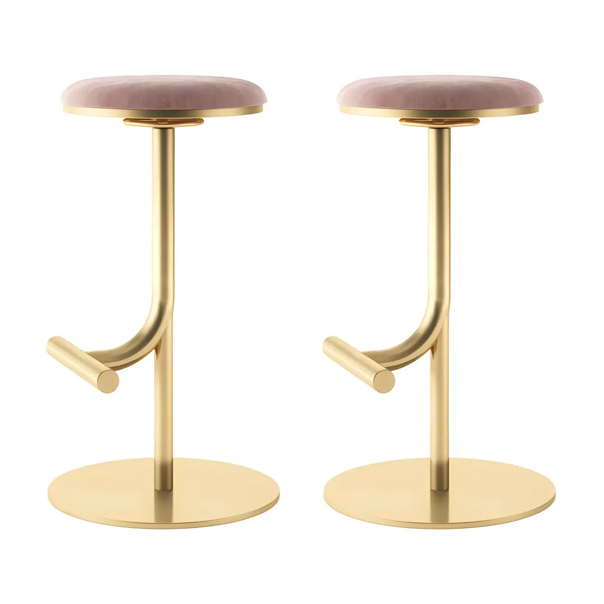 Minimalist Colorful Round Metal Adjustable Bar Stool Image - 66