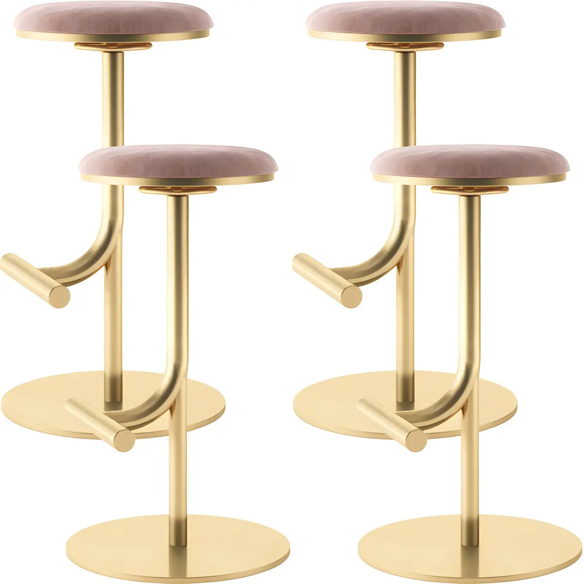 Minimalist Colorful Round Metal Adjustable Bar Stool Image - 67