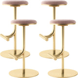 Minimalist Colorful Round Metal Adjustable Bar Stool Image - 67