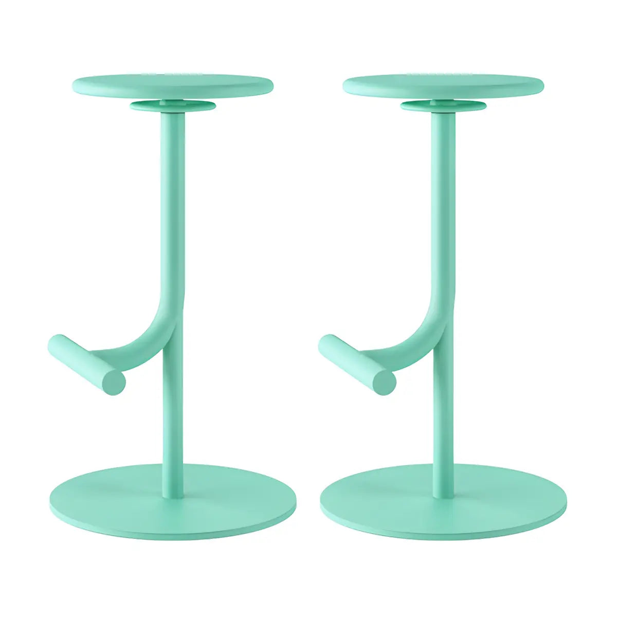 Minimalist Colorful Round Metal Adjustable Bar Stool Image - 71