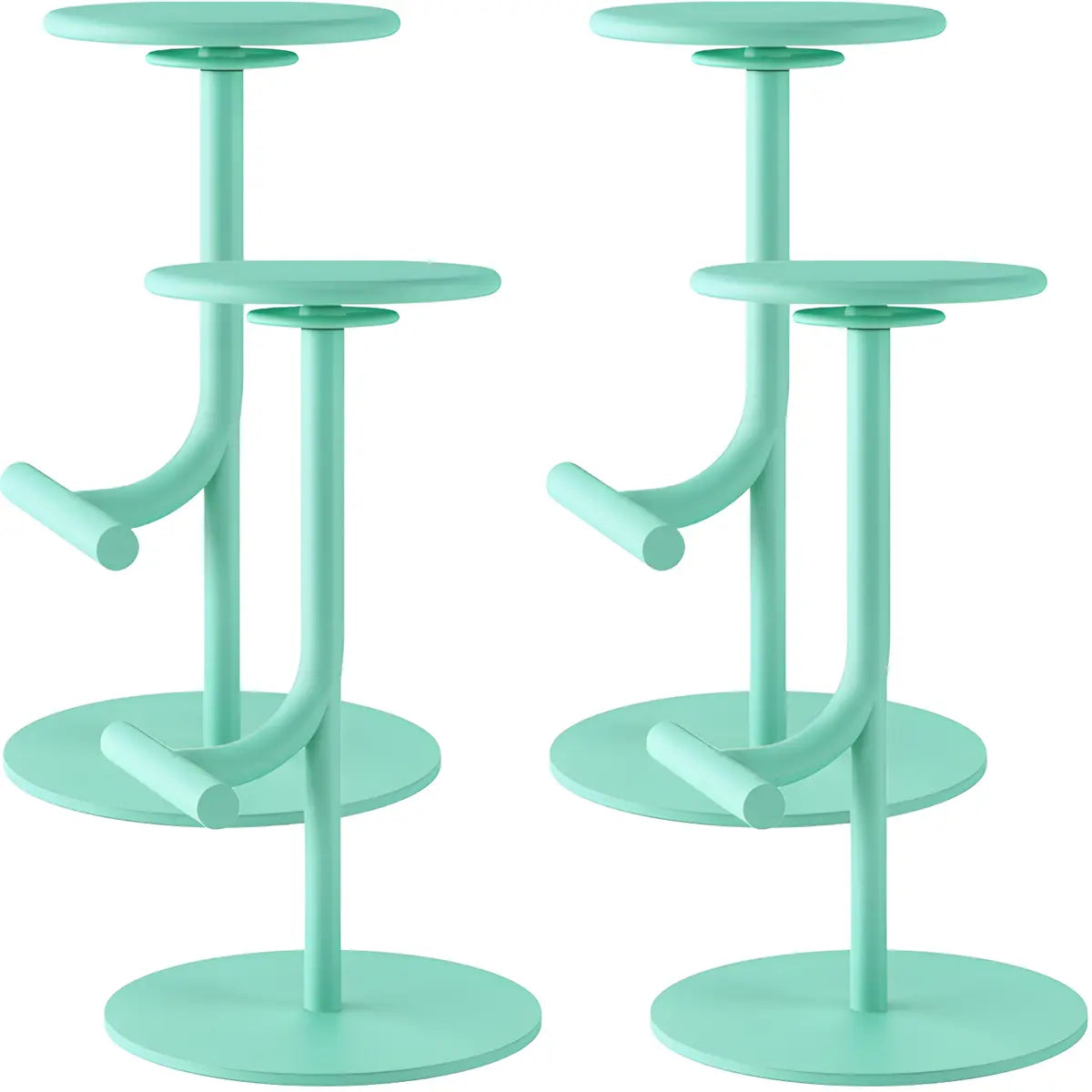 Minimalist Colorful Round Metal Adjustable Bar Stool Image - 72