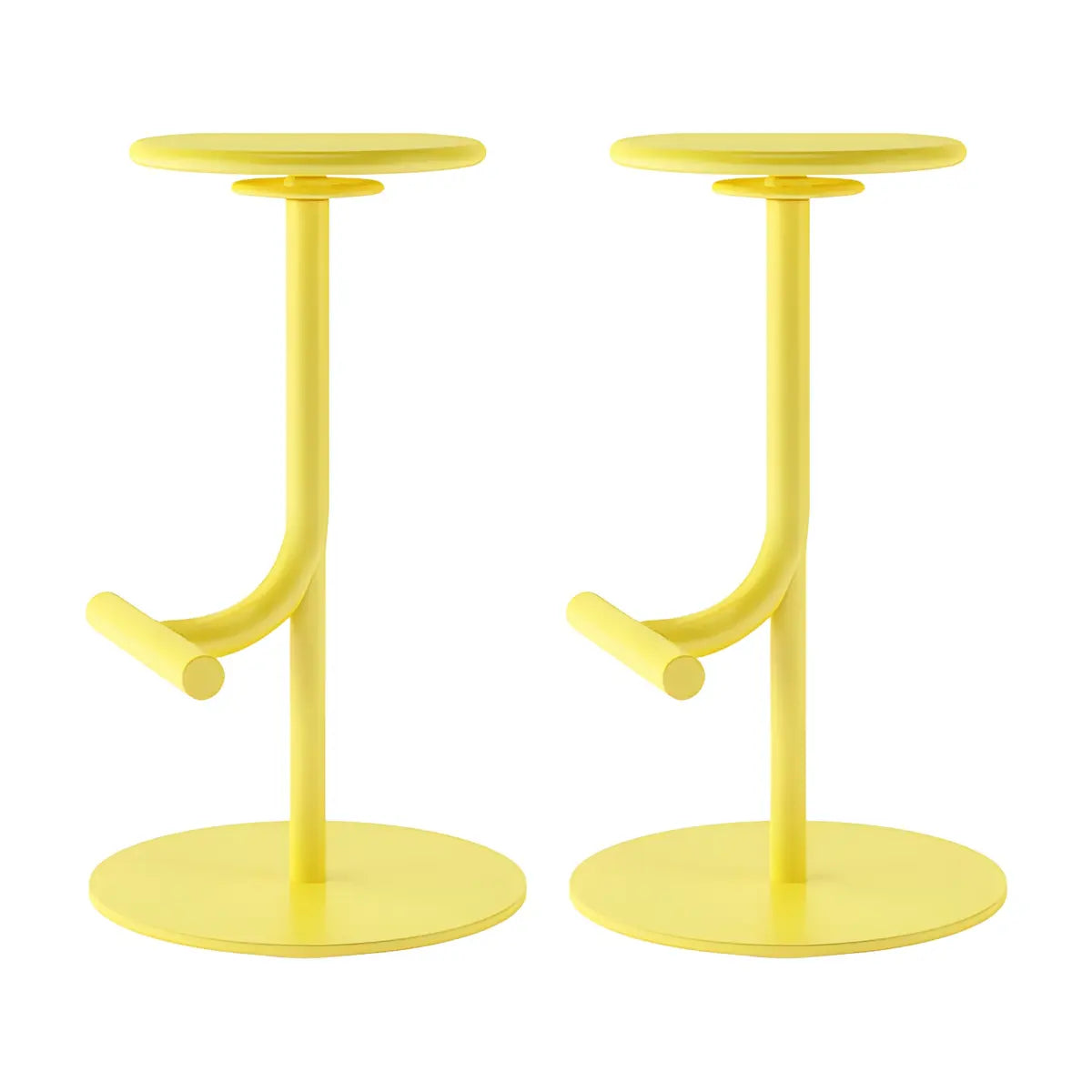 Minimalist Colorful Round Metal Adjustable Bar Stool Image - 76