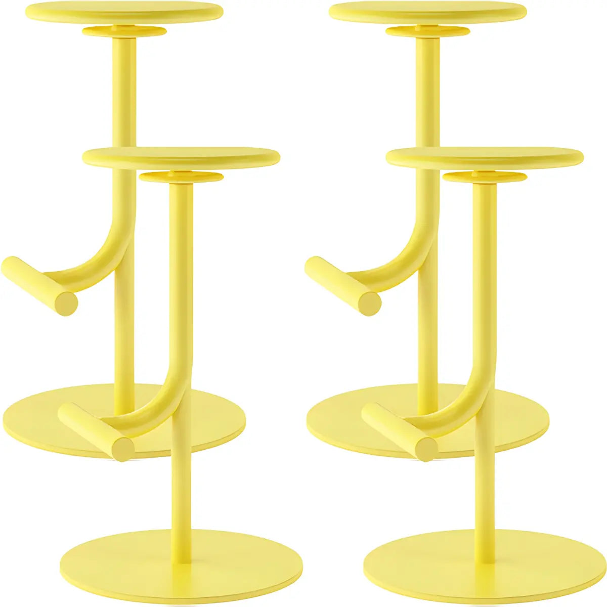 Minimalist Colorful Round Metal Adjustable Bar Stool Image - 77