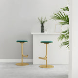 Minimalist Colorful Round Metal Adjustable Bar Stool Image - 8