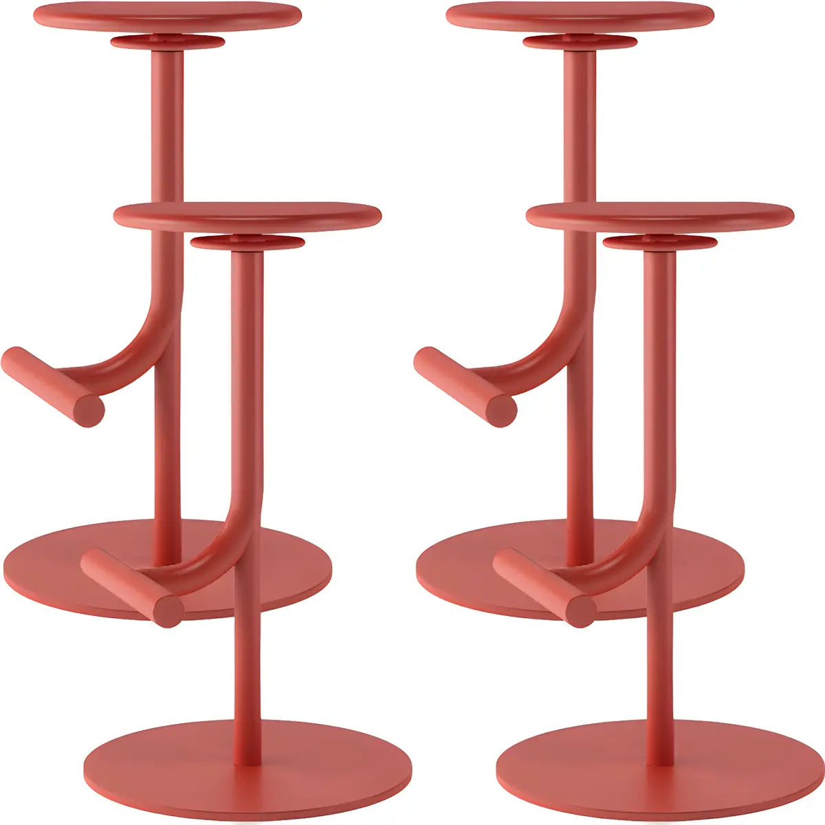 Minimalist Colorful Round Metal Adjustable Bar Stool Image - 82