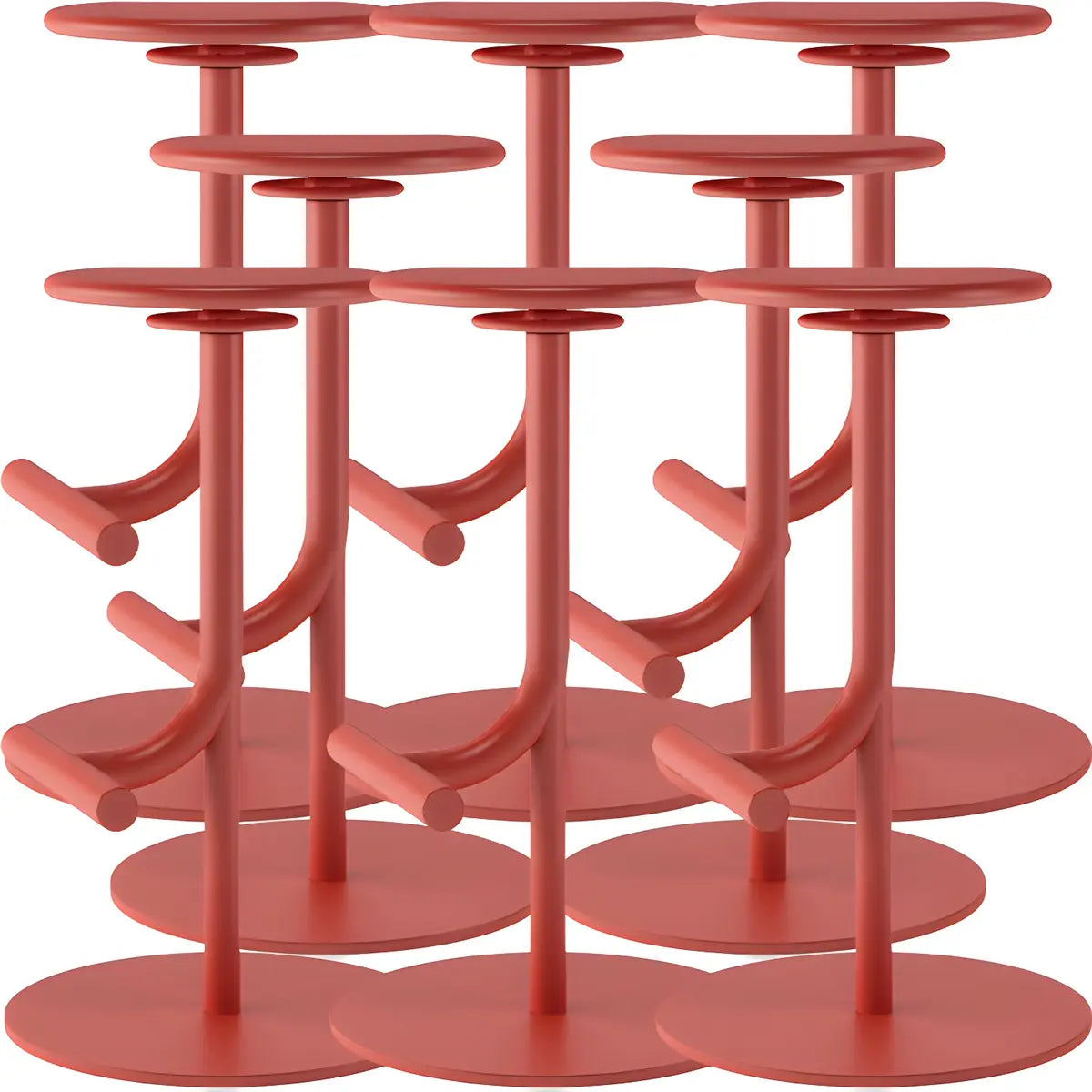 Minimalist Colorful Round Metal Adjustable Bar Stool Image - 84