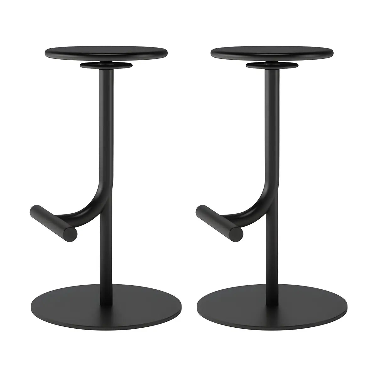 Minimalist Colorful Round Metal Adjustable Bar Stool Image - 86