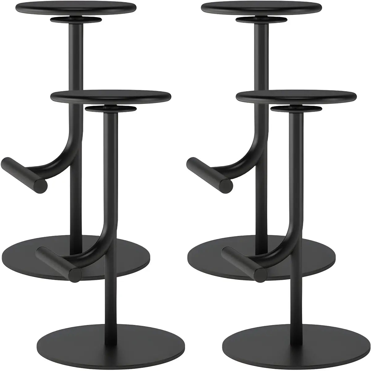 Minimalist Colorful Round Metal Adjustable Bar Stool Image - 87