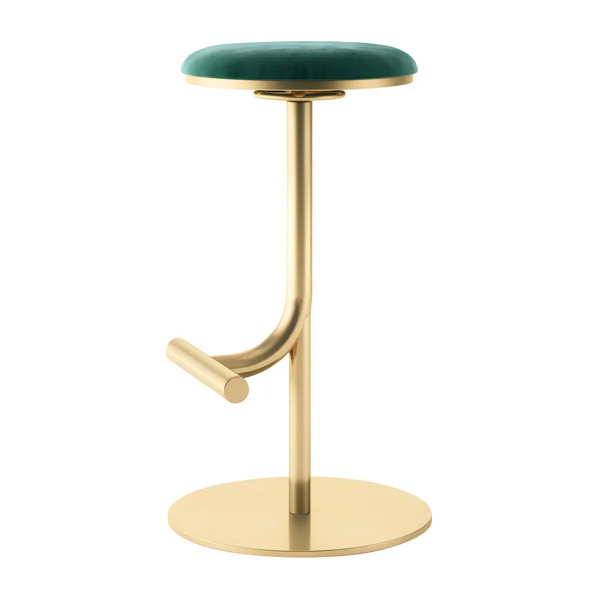 Minimalist Colorful Round Metal Adjustable Bar Stool Image - 9