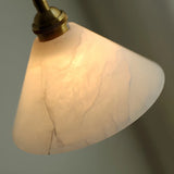 Minimalist Cone Alabaster White Adjustable Pendant Light Image - 9