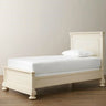 Minimalist Cream Gray Queen Wood Single Slat Bed Frame Image - 1