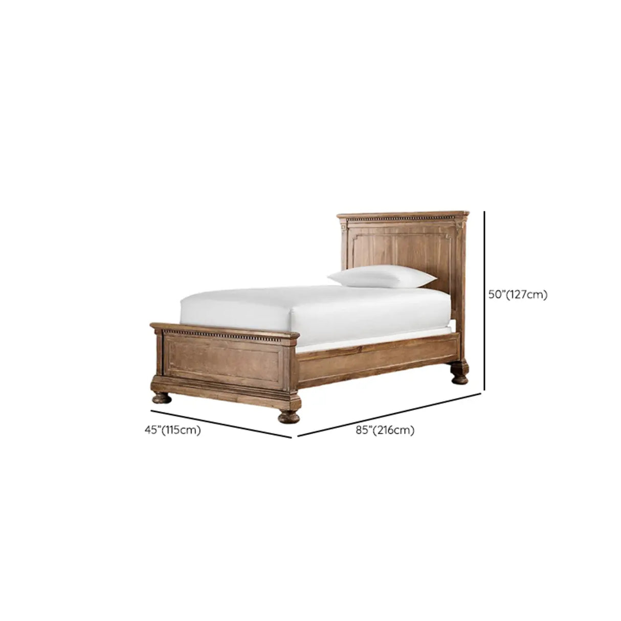 Minimalist Cream Gray Queen Wood Single Slat Bed Frame Image - 16