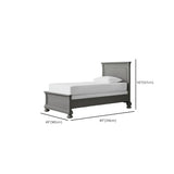 Minimalist Cream Gray Queen Wood Single Slat Bed Frame Image - 22