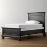 Minimalist Cream Gray Queen Wood Single Slat Bed Frame Image - 5