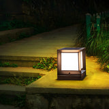 Minimalist Cube Metal Outdoor Fence Post Caps Light Image - 11