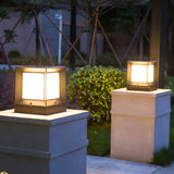 Minimalist Cube Metal Outdoor Fence Post Caps Light Image - 2